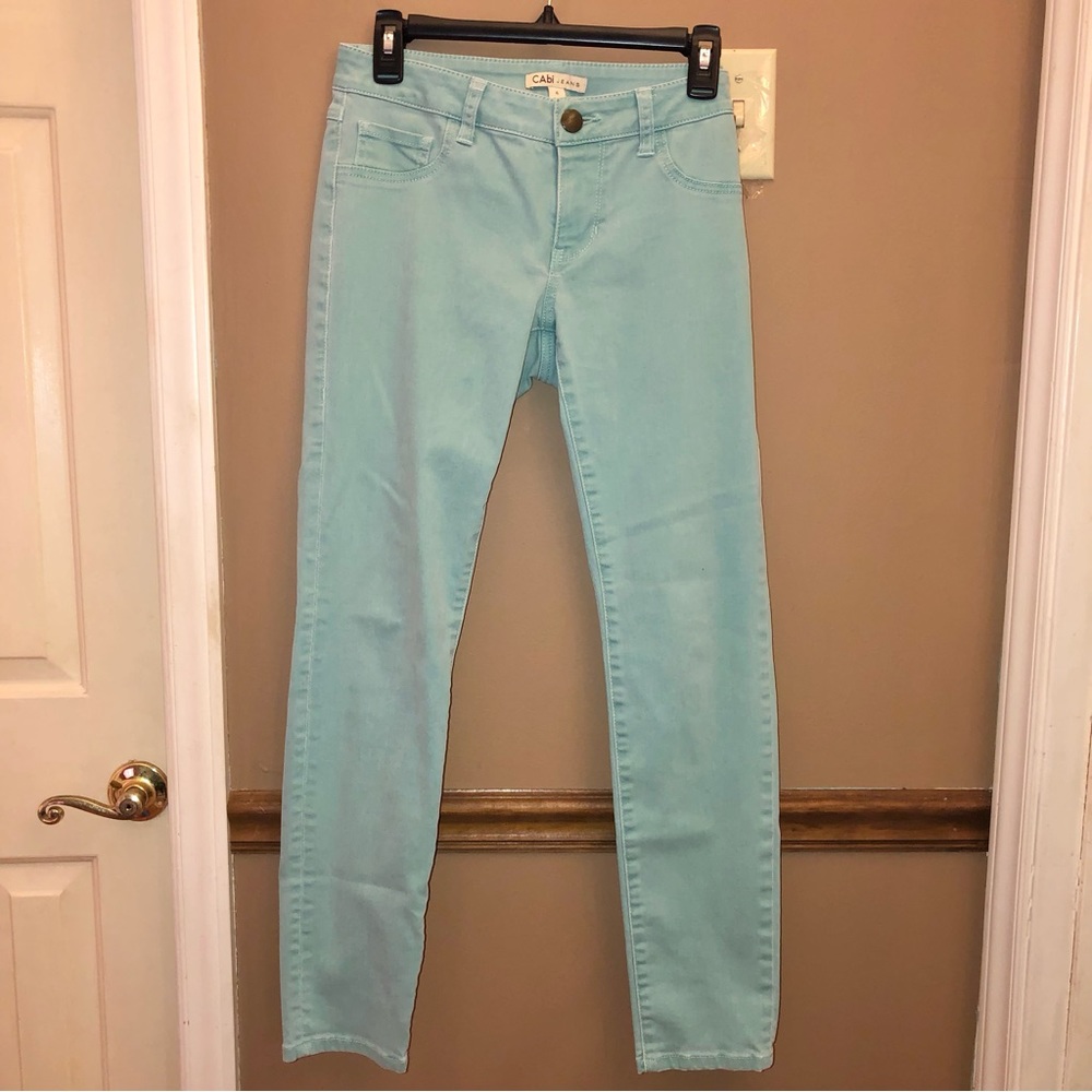 Cabi Skinny Jeans Thin Mint Green 4 - Picture 2 of 6